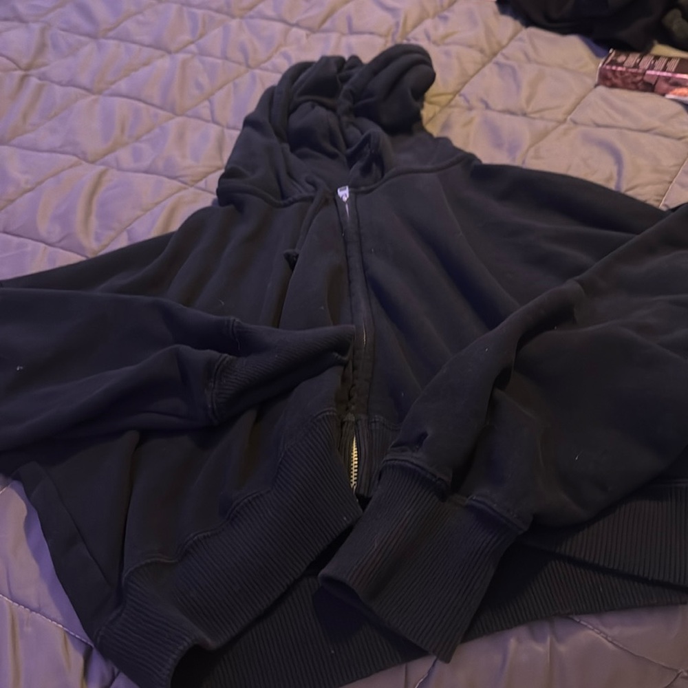 Black Hollister cropped zip up